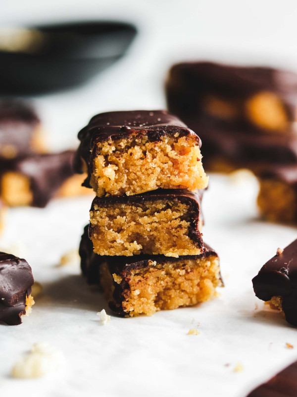 healthy butterfingers stacked on each other