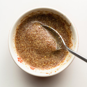 flax egg aquafaba in a small bowl