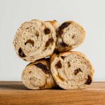 cinnamon raisin bagels cut in half