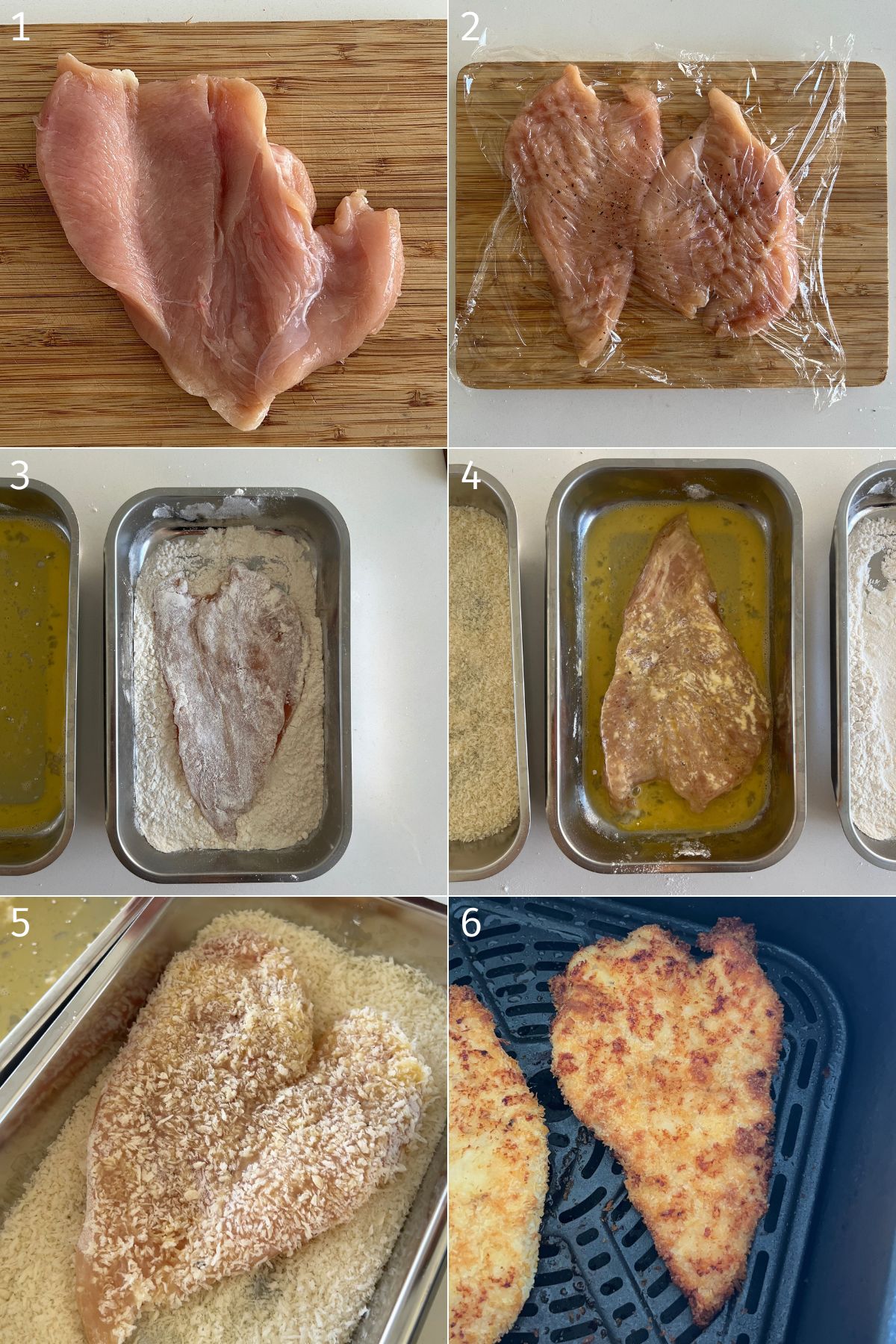dredging and air frying chicken katsu