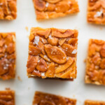 Caramel almonds on top or shortbread cookies