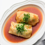 japanese stuffed cabbage rolls in tomato broth