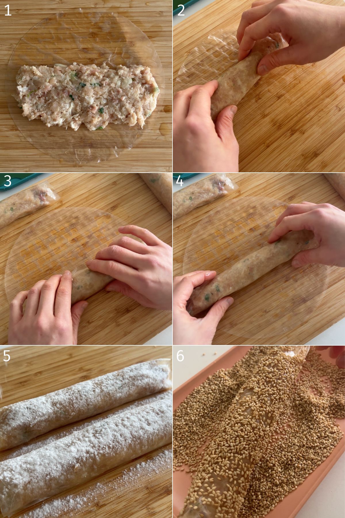 step by step how to make crispy dumplings without wrapping using rice papers