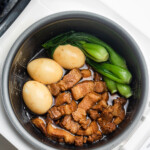 rice cooker lu rou fan taiwanese braised pork rice bowl in a rice cooker pot