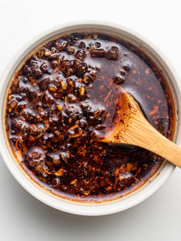 spicy chili oil sauce in a bowl